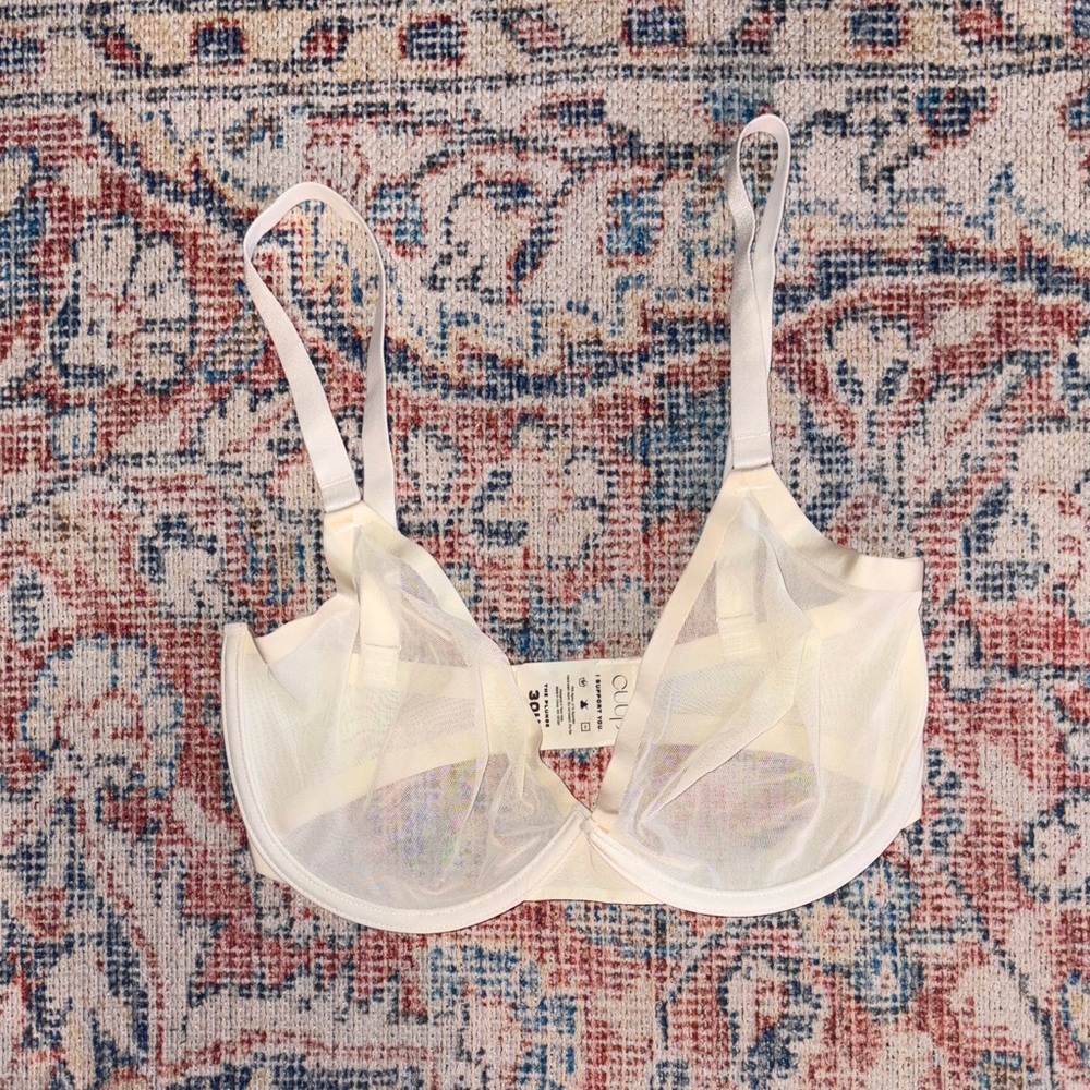 Cuup The Plunge Mesh Bra in Salt SZ 30H NWOT - Picture 2 of 4